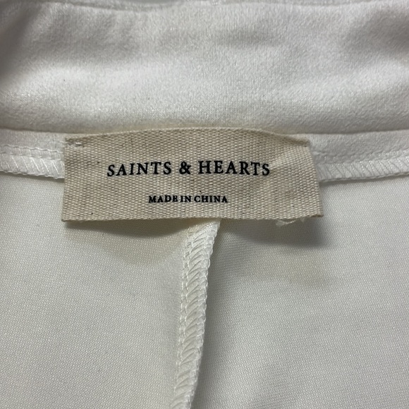 Saints & Hearts Cream Suede Shorts with Snake Print Stars & Studs Medium - Picture 6 of 11